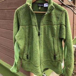 Womens Grass Green Patagonia Fleece Zip Jkt - L